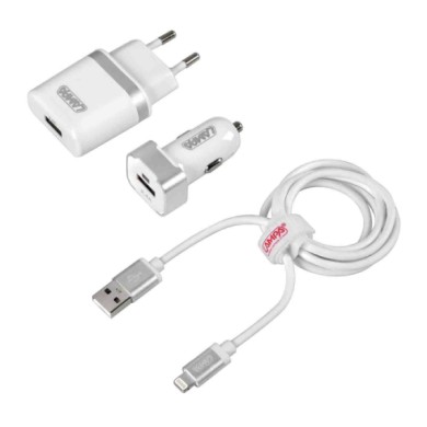 38943-S-02.JPG Kit 3 In 1 Lightning Fast Charge 12/24v + 230v Apple Lightning/dock 30 Pin Kit Di Ricarica