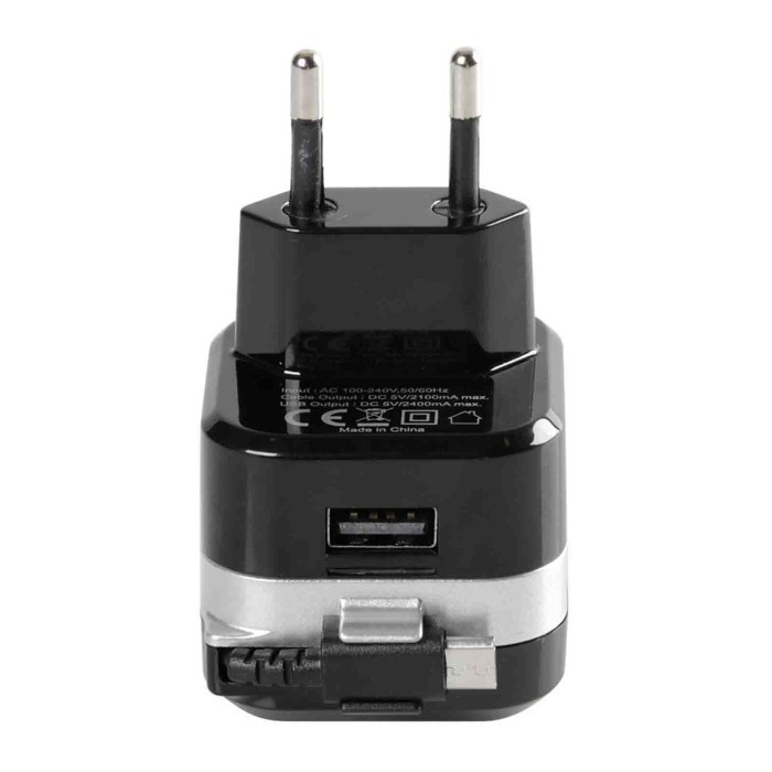 38947-S-03.JPG Caricabatteria Da Rete Micro Usb Con 1 Porta Usb Fast Charge 2400 Ma 100/230v Caricabatteria Usb 100/230v