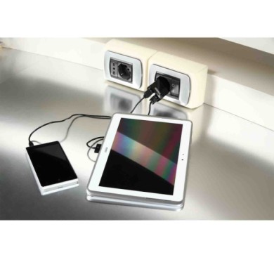 38949-S-01.JPG Caricabatteria Da Rete Con 2 Porte Usb 2400 Ma 100/230v Caricabatteria Usb 100/230v
