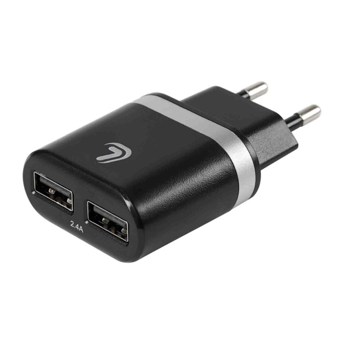 38949-A-01.JPG Caricabatteria Da Rete Con 2 Porte Usb 2400 Ma 100/230v Caricabatteria Usb 100/230v