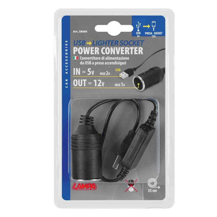 38984-S-01.JPG Trasformatore Porta Usb   Presa 12v Trasformatori E Adattatori