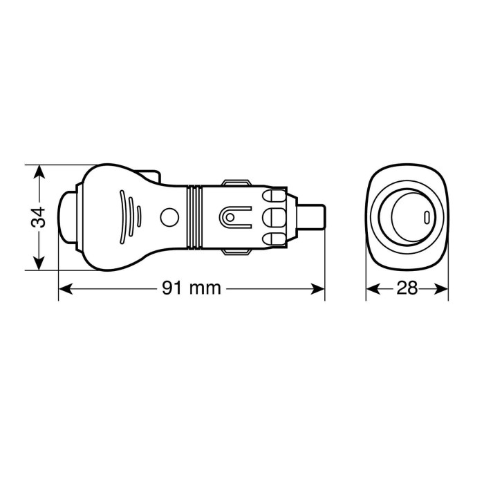 39003-D-01.JPG Spinotto Per Presa Accendisigari Con Ingresso Cavo Laterale 12/24v Spinotti Spinotti E Prese Corrente