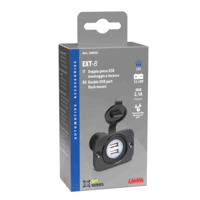 39005-C-01.JPG Ext 8 Doppia Presa Usb Montaggio Ad Incasso 12/24v Sistema Componibile Ext Spinotti E Prese Corrente