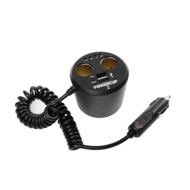 39011-S-02.JPG Power Cup 2 Multipresa Con Usb E Tester Batteria 12v Prese Spinotti E Prese Corrente
