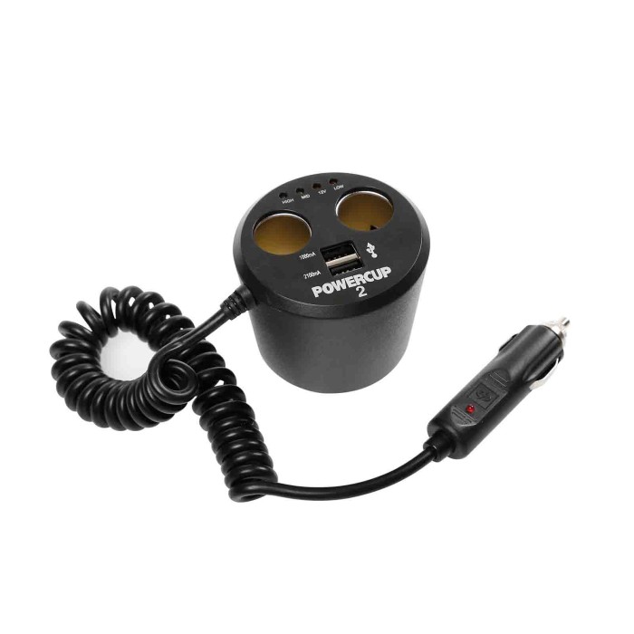39011-S-02.JPG Power Cup 2 Multipresa Con Usb E Tester Batteria 12v Prese Spinotti E Prese Corrente