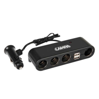 39024-A-01.JPG Multi Socket 4+2 Presa Corrente Quadrupla Con Usb 12/24v Prese Spinotti E Prese Corrente