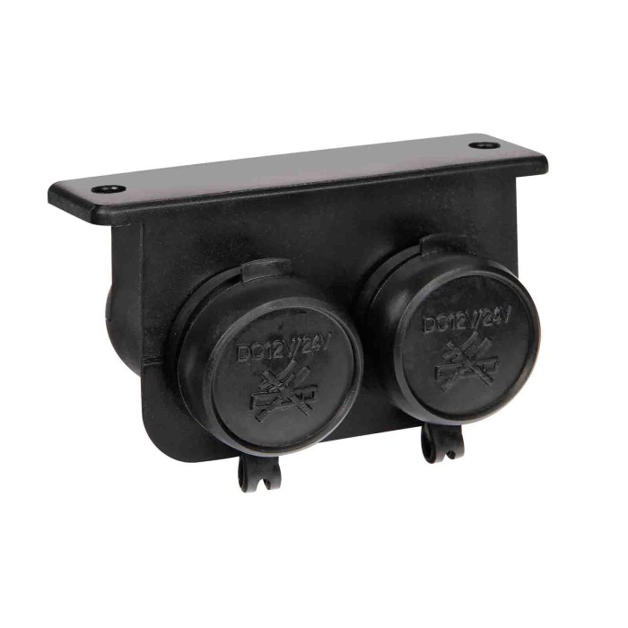 39029-S-02.JPG Doppia Presa Corrente Impermeabile Montaggio In Superficie 12/24v Prese Spinotti E Prese Corrente