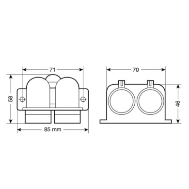 39029-D-01.JPG Doppia Presa Corrente Impermeabile Montaggio In Superficie 12/24v Prese Spinotti E Prese Corrente