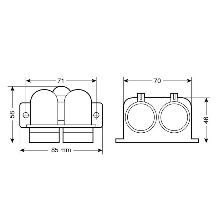 39029-D-01.JPG Doppia Presa Corrente Impermeabile Montaggio In Superficie 12/24v Prese Spinotti E Prese Corrente