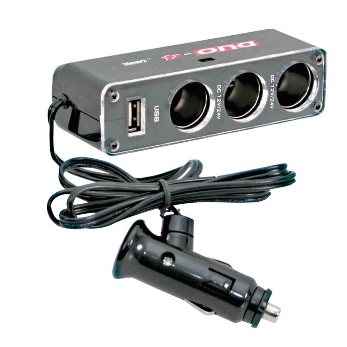 39048-S-01.JPG Dual Power Presa Corrente Tripla Con Usb 12/24v Prese Spinotti E Prese Corrente