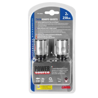 39054-C-01.JPG Presa Corrente Doppia Con Prolunga 12/24v Prese Spinotti E Prese Corrente 39054