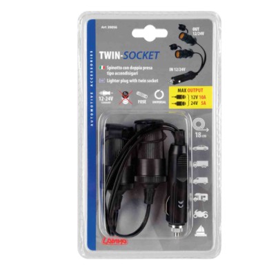 39056-S-01.JPG Presa Corrente Doppia 12/24v Prese Spinotti E Prese Corrente 39056