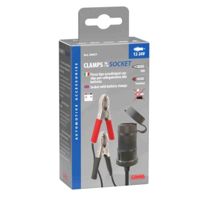 39057-S-01.JPG Presa Corrente Con Clips Batteria 12/24v Prese Spinotti E Prese Corrente