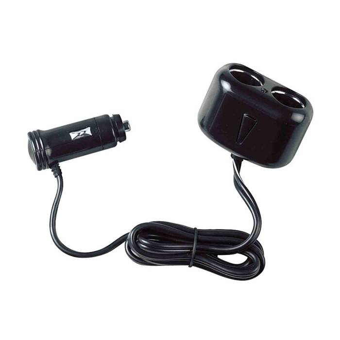 39058-A-01.JPG Presa Corrente Doppia Con Prolunga 12/24v Prese Spinotti E Prese Corrente 39058