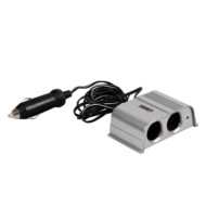 39068-C-01.JPG Silver Presa Corrente Doppia Con Prolunga 12/24v Prese Spinotti E Prese Corrente