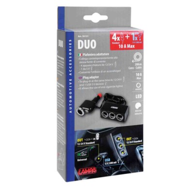 39131-C-01.JPG Duo 4+1 Presa Accendisigari Multipla Con Usb 12/24v Prese Spinotti E Prese Corrente