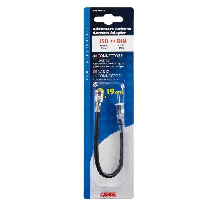 40319-S-01.JPG Adattatore Antenna Iso Femmina din Maschio 19 Cm Cablaggio Antenne Antenne