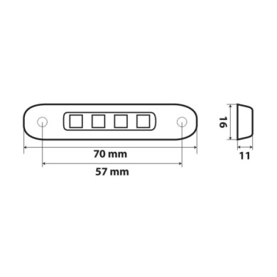 41491-S-01.JPG Luce Ingombro A 4 Led 12/24v Rosso Montaggio In Superficie Luci Perimetrali