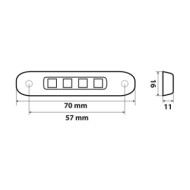 41491-S-01.JPG Luce Ingombro A 4 Led 12/24v Rosso Montaggio In Superficie Luci Perimetrali