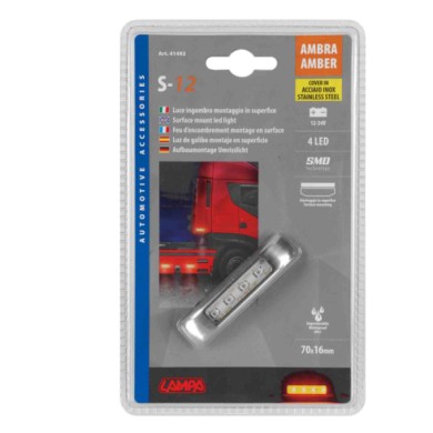 41492-C-01.JPG Luce Ingombro A 4 Led 12/24v Arancio Montaggio In Superficie Luci Perimetrali