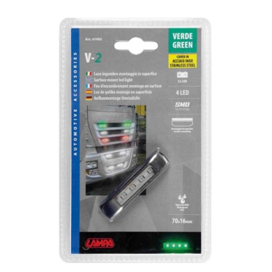 41493-C-01.JPG Luce Ingombro A 4 Led 12/24v Verde Montaggio In Superficie Luci Perimetrali