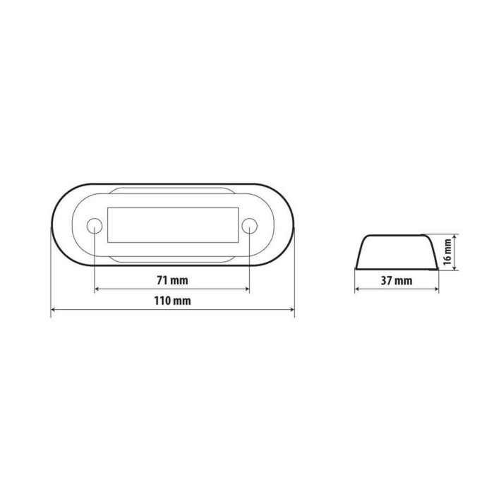 41499-S-01.JPG Luce A 4 Led Montaggio Superficie 12/24v Rosso Montaggio In Superficie Luci Perimetrali