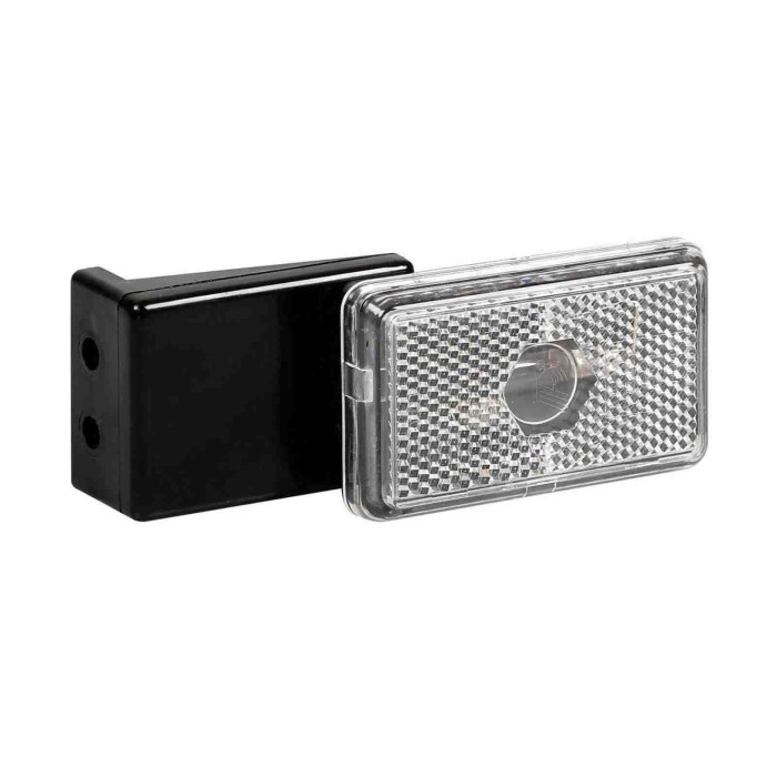 41518-D-01.JPG Luce Ingombro Con Catarifrangente E Staffa 12/24v Bianco Montaggio In Superficie Luci Perimetrali