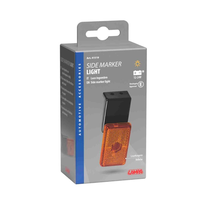41519-C-01.JPG Luce Ingombro Con Catarifrangente E Staffa 12/24v Arancio Montaggio In Superficie Luci Perimetrali