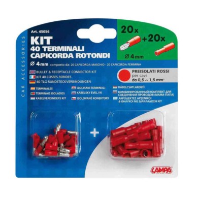 45056-C-01.JPG Kit 40 Terminali Capicorda Rotondi Rosso Kit Terminali Capicorda Cablaggio Elettrico