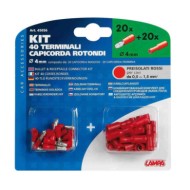 45056-C-01.JPG Kit 40 Terminali Capicorda Rotondi Rosso Kit Terminali Capicorda Cablaggio Elettrico