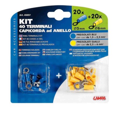45057-C-01.JPG Kit 40 Terminali Capicorda Ad Anello Giallo/blu Kit Terminali Capicorda Cablaggio Elettrico