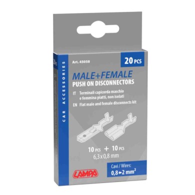 45058-C-01.JPG Kit 20 Terminali Capicorda Piatti Non Isolati Kit Terminali Capicorda Cablaggio Elettrico