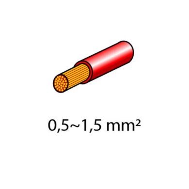 45074-D-01.JPG 10 Terminali Capicorda Maschio Rotondi Rosso Terminali Capicorda Cablaggio Elettrico