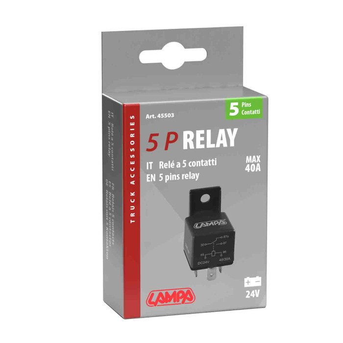 45503-C-01.JPG Relè Universale 24v 40a 5 Contatti Interruttori E Relè Cablaggio Elettrico