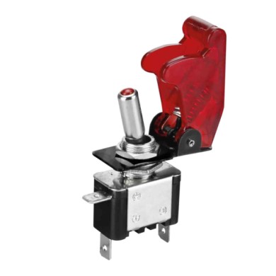 45556-A-01.JPG Interruttore A Leva Con Sicura In Alluminio Con Spia A Led 12/24v Rosso 20a Interruttori E Relè Cablaggio Elettri