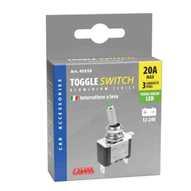 45558-C-01.JPG Interruttore A Leva In Alluminio Con Spia A Led 12/24v Verde 20a Interruttori E Relè Cablaggio Elettrico