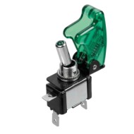 Interruttore A Leva Con Sicura In Alluminio Con Spia A Led 12/24v Verde 20a Interruttori E Relè Cablaggio Elettrico