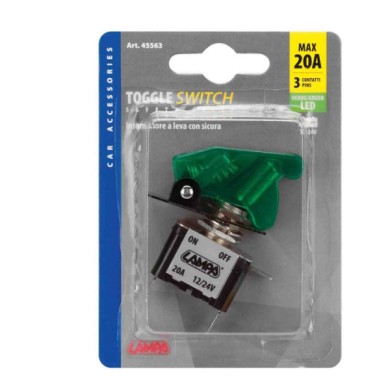45563-C-01.JPG Interruttore A Leva Con Sicura In Alluminio Con Spia A Led 12/24v Verde 20a Interruttori E Relè Cablaggio Elettri