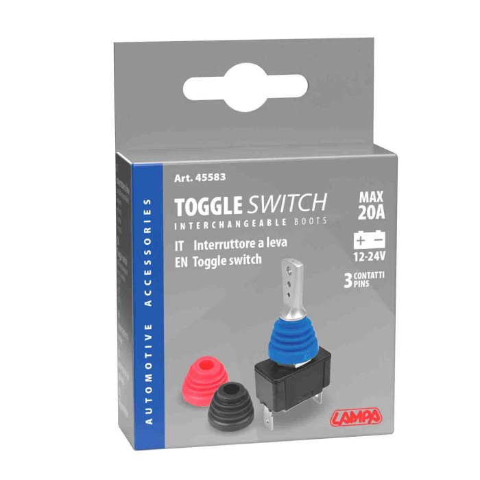 45583-C-01.JPG Interruttore A Leva Con Cuffie Intercambiabili 12/24v 20a Interruttori E Relè Cablaggio Elettrico