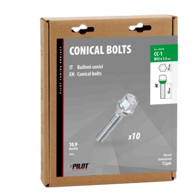 48818-S-01.JPG Set 10 Bulloni Conici Corti Cc1 D/blister Citroen C1 3p-c1 5p-c1 Airscape 3p-c1 Airscape 5p Bulloneria Distanzial