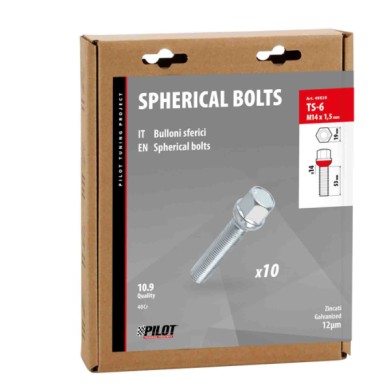 48828-S-01.JPG Set 10 Bulloni Sferici Ts6 D/blister Q3-q5 5p-q7-galaxy-cl-cla 4p Bulloneria Distanziali Ruota