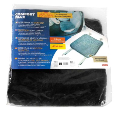 54244-S-01.JPG Comfort Max Coprisedile In Montone Nero Supporti Lombari E Cuscini Comfort