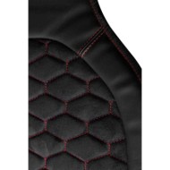 54419-S-01.JPG Daytona Coppia Coprisedili Anteriori In Skeentex E Tessuto Microfibra Scamosciato Nero/rosso Coprisedili Anterior