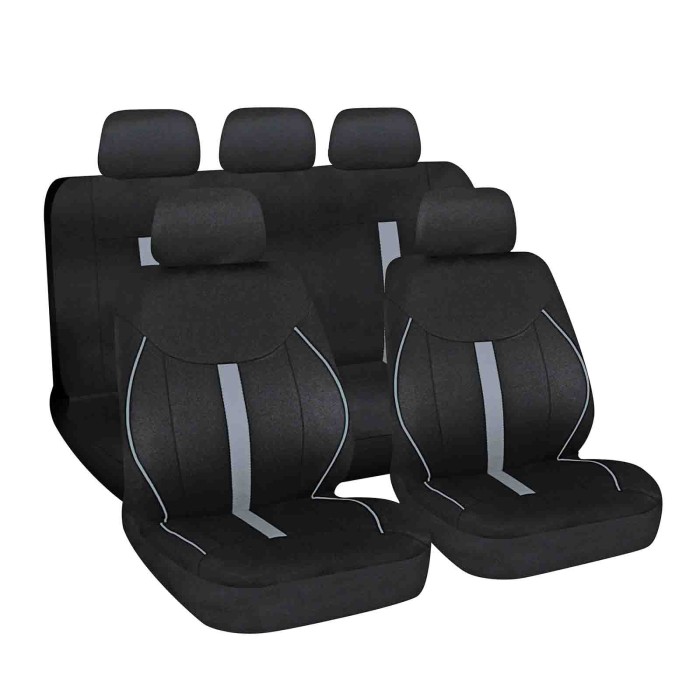 54675-C-01.JPG Speed Set Fodere Coordinate Nero/grigio Coprisedili Set Completo Coprisedili