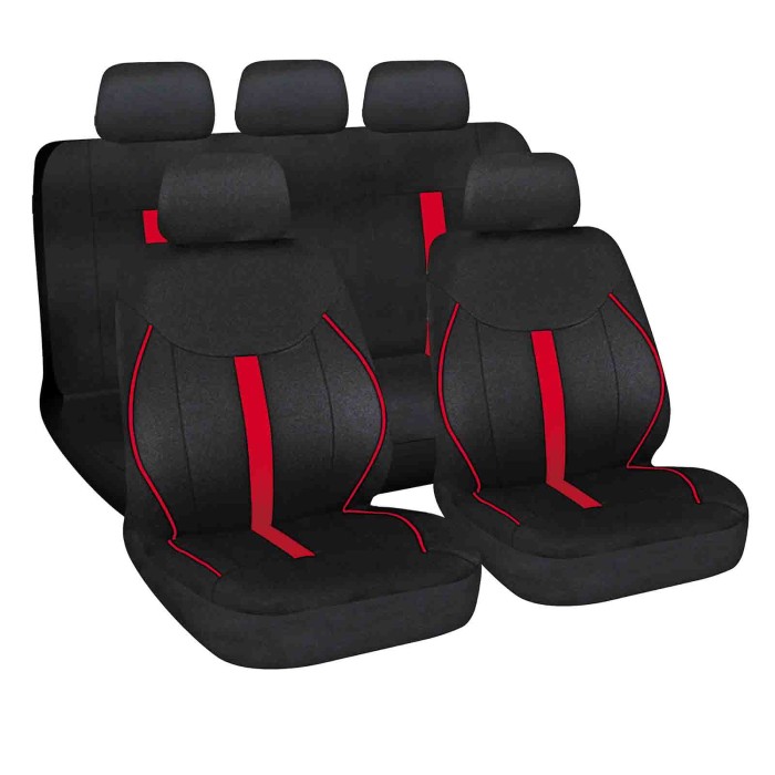 54677-S-02.JPG Speed Set Fodere Coordinate Nero/rosso Coprisedili Set Completo Coprisedili