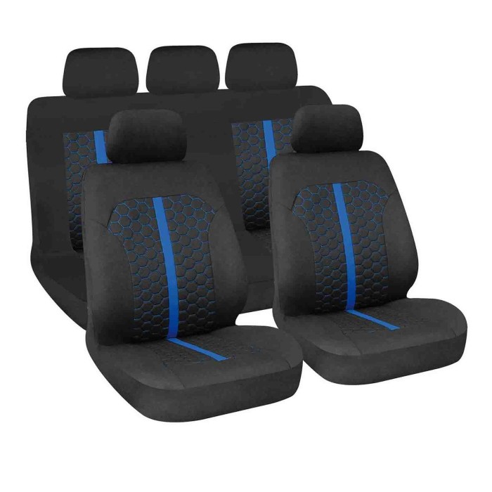 54688-S-02.JPG Stinger Set Fodere Coordinate Nero/blu Coprisedili Set Completo Coprisedili