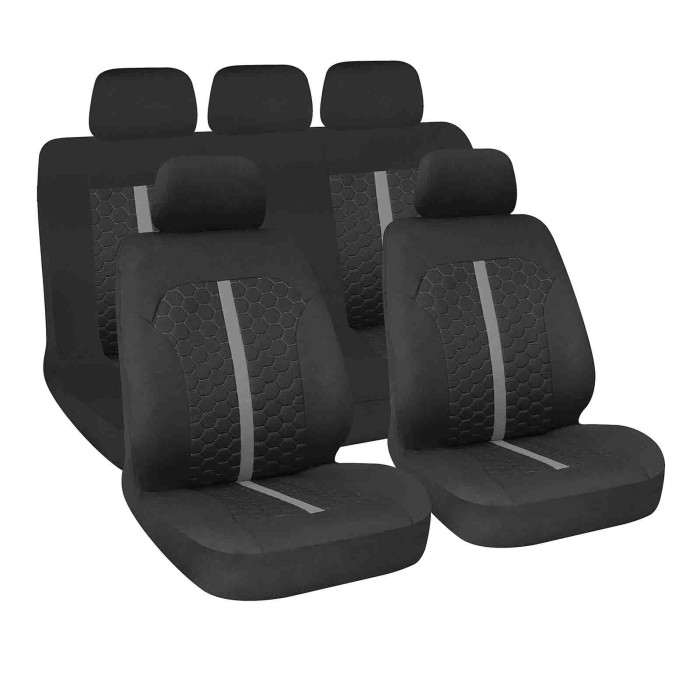54689-S-02.JPG Stinger Set Fodere Coordinate Nero/grigio Coprisedili Set Completo Coprisedili