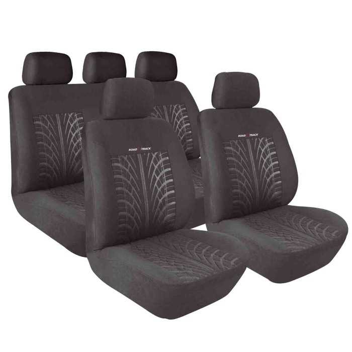 54838-C-01.JPG Road Track Set Fodere Coordinate Grigio Coprisedili Set Completo Coprisedili