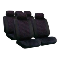 Glamur Set Fodere Coordinate In Jacquard Nero Coprisedili Set Completo Coprisedili