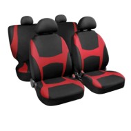 Capri Set Fodere Coordinate Nero/rosso Coprisedili Set Completo Coprisedili